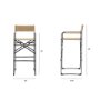 69634 - Direttore 44.1H Brown Leather Seat W/Black Iron Frame Bar Stool