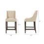 70244 - Kensington Cream Fabric Seat Brown Wood Frame Counter Stool