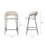 70245 - Carolyn Counter Stool w/ Oatmeal Fabric & Matte Black Metal 