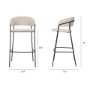 70246 - Carolyn Bar Stool w/ Oatmeal Fabric & Matte Black Metal 