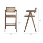 70586 - Indie Medium Brown Wood w/ Cane Bar Stool