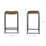 70820 - Taniel Brown Leather w/ Black Metal Counter Stool