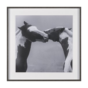Horse Harmony - Nuzzle by Laura Warren a Hand Embellished Framed Photo Art Print Matted under Glass