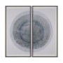 15794 - Blue Eclipse (Set of 2) by Mercana Studio a Hand Embellished Framed Art Print Matted under Glass