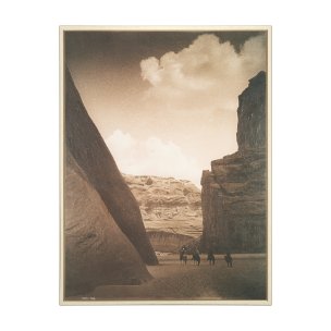 Canyon del Muerte, Navajo by Edward Sheriff Curtis a Hand Embellished Textured Framed Canvas