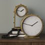 69484 - Marian 7.5L x 5.7W x 13.0H Gold Studded Table Clock