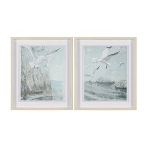 Storm is Coming (Set of 2) Seagulls by Melody Ducharme a Hand Embellished Framed Print under Glass