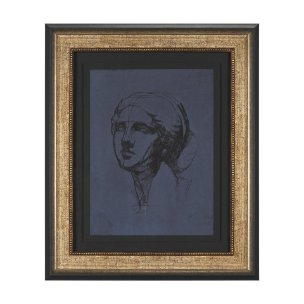 Face Study I by Ariana a Hand Embellished Framed Print under Glass