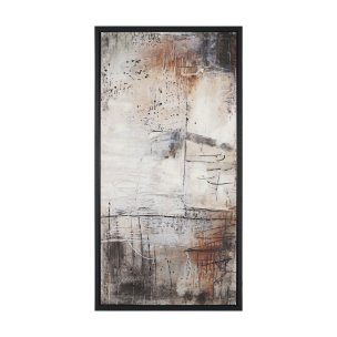 Blk Wht Bronze I by Jennifer Goldberger a Hand Embellished Textured Framed Canvas