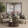70584 - Gianna Open Back Medium Brown Wood w/ Taupe Boucle Fabric Accent Chair
