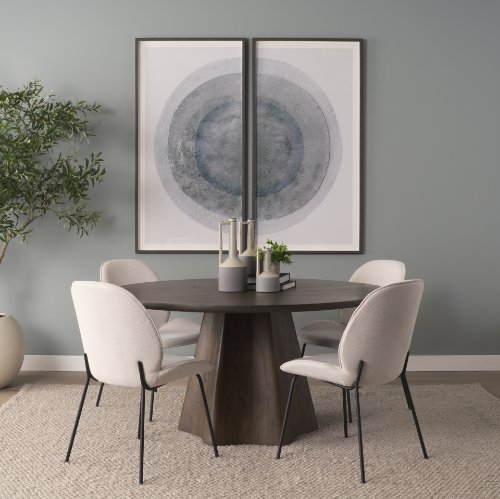 71107-AB - Jovani 60" Solid Dark Brown Mango Wood Round Dining Table