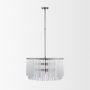 67140 - Anna (26"x14") Hanging Gun-Metal w/ Clear Glass Rods Six Bulb Chandelier 