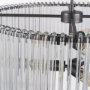 67140 - Anna (26"x14") Hanging Gun-Metal w/ Clear Glass Rods Six Bulb Chandelier 