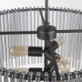 67140 - Anna (26"x14") Hanging Gun-Metal w/ Clear Glass Rods Six Bulb Chandelier 