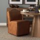 69614 - Damon 19.8L x 26.3W x 31.8H Cognac Brown Faux Leather Dining Chair