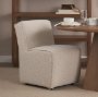 69615 - Damon 20.5L x 27.2W x 31.3H Fully Upholstered Cream-Toned Fabric Dining Chair on Casters