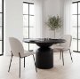 69284 - Inala White Fabric Seat Black Metal Frame Dining Chair