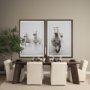 69615 - Damon 20.5L x 27.2W x 31.3H Fully Upholstered Cream-Toned Fabric Dining Chair on Casters