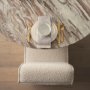 69615 - Damon 20.5L x 27.2W x 31.3H Fully Upholstered Cream-Toned Fabric Dining Chair on Casters