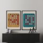 15665 - Chasing Numbers II by Zap Studio a Framed Art Print Matted under Glass