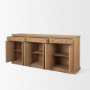 71117 - Baron Light Brown Solid Wood w/ Antiqued Brass Knobs 3-Drawer 6-Door Sideboard
