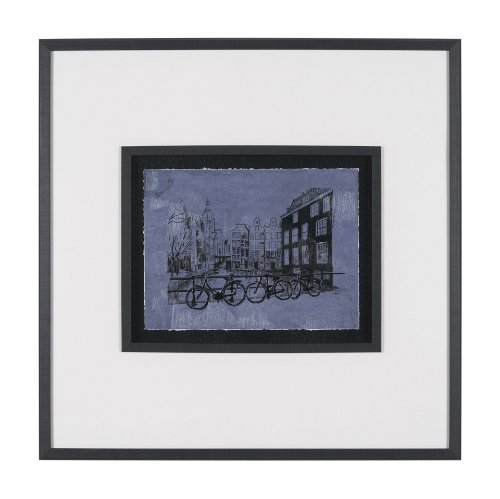 15863 - City of Canals I by Mercana Studio Hand Embelished  Textured  Framed Artwork Matted under Glass