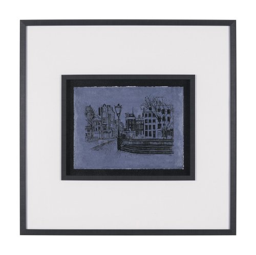 15864 - City of Canals II by Mercana Studio Hand Embelished  Textured  Framed Artwork Matted under Glass