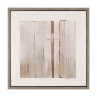 102716-FS - Glazed Echoes White I by Cartissi Hand-Embellished Textured Framed Canvas Artwork