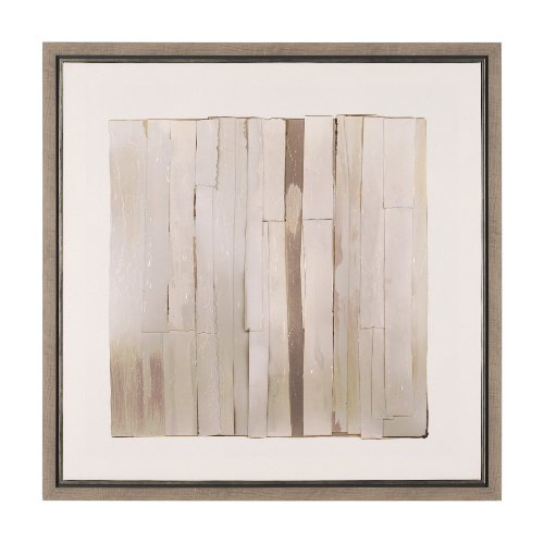 102716-FS - Glazed Echoes White I by Cartissi Hand-Embellished Textured Framed Canvas Artwork