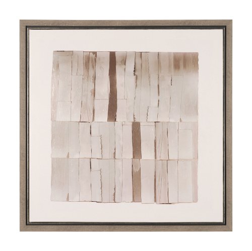 102717-FS - Glazed Echoes White II by Cartissi Hand-Embellished Textured Framed Canvas Artwork