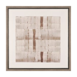 Glazed Echoes White III by Cartissi Hand-Embellished Textured Framed Canvas Artwork