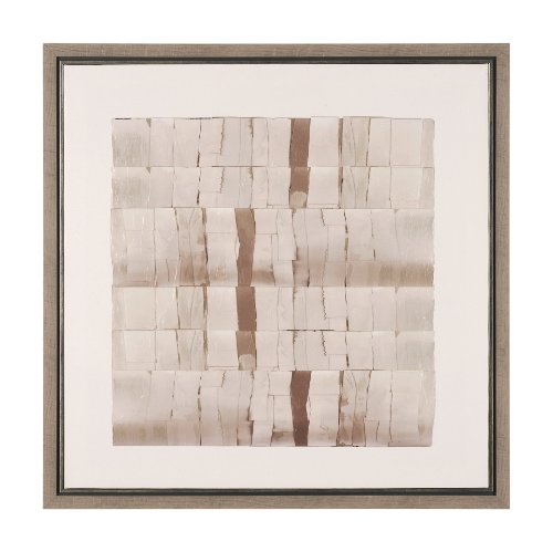 102718-FS - Glazed Echoes White III by Cartissi Hand-Embellished Textured Framed Canvas Artwork