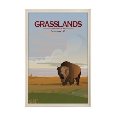 15837 - Grasslands GO (XL) by Mercana Studio a Hand Embellished Decograph Framed Art Print under Glass