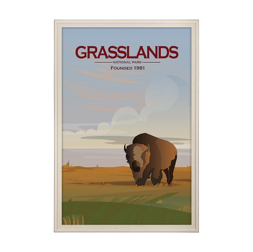 15837 - Grasslands GO (XL) by Mercana Studio a Hand Embellished Decograph Framed Art Print under Glass