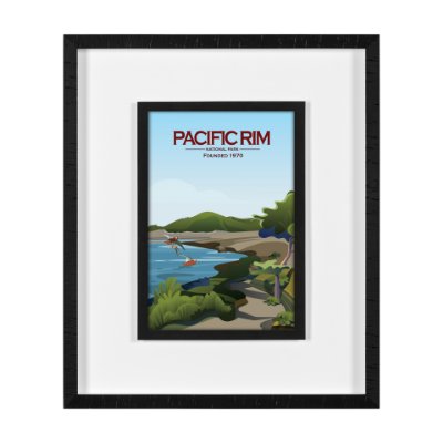 15893 - Pacific Rim GO (M) by Mercana Studio a Framed Art Print Matted under Glass