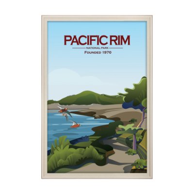 15895 - Pacific Rim GO (XL) by Mercana Studio a Hand Embellished Decograph Framed Art Print under Glass