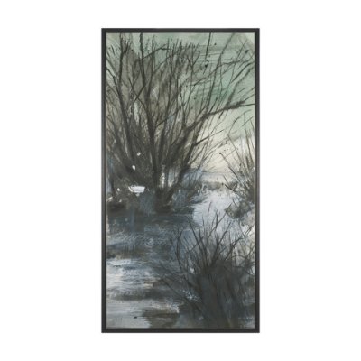 102697-FL - Brook and Willows I by Mercana Studio Hand-Embellished Textured Framed Canvas Artwork