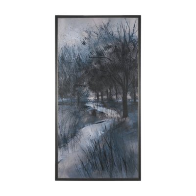 102698-FL - Brook and Willows II by Mercana Studio Hand-Embellished Textured Framed Canvas Artwork