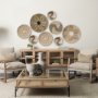 69604 - Mekhi 24.0L x 24.0W x 3.5 Light Brown Seagrass W/Black String Round Wall Hanging Plate 