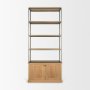 71119-AB - Baron Light Brown Wood w/ Gunmetal 2-Door Open Shelving Unit