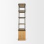 71119-AB - Baron Light Brown Wood w/ Gunmetal 2-Door Open Shelving Unit