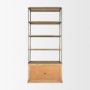 71119-AB - Baron Light Brown Wood w/ Gunmetal 2-Door Open Shelving Unit