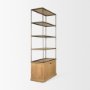 71119-AB - Baron Light Brown Wood w/ Gunmetal 2-Door Open Shelving Unit
