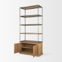 71119-AB - Baron Light Brown Wood w/ Gunmetal 2-Door Open Shelving Unit