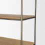 71119-AB - Baron Light Brown Wood w/ Gunmetal 2-Door Open Shelving Unit