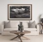 10466 - Custom White Horses (MC) by PH Burchett a Hand Embelished Textured Framed Photo Art Decograph