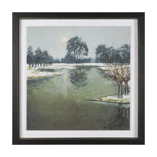 15860 - Winter Sky by Mercana Studio Hand Embelished Framed Artwork Matted under Glass