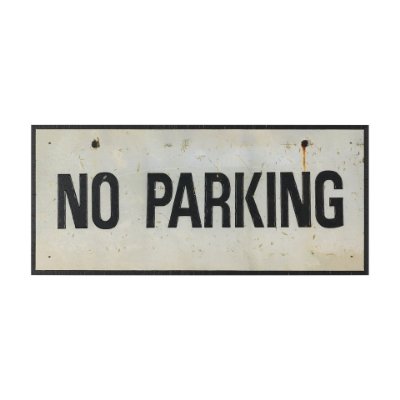 15922 - No Parking LG by Mercana Studio Hand Embelished  Textured  Framed Artwork Matted