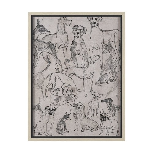 15891 - Dog Sketches II by Mercana Studio Hand Embelished  Framed Artwork Matted under Glass