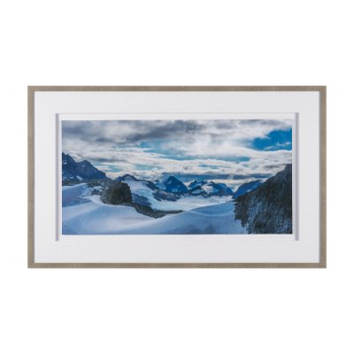 15919 - Skagway, Alaska Mountains by Richard Silver Textured  Framed Art Print Matted under Glass